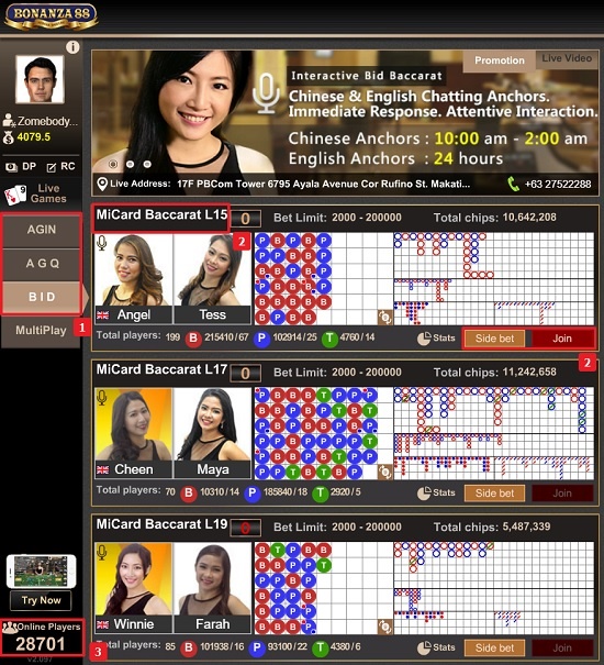 Screenshot permainan VIP casino Bonanza88 seru 1