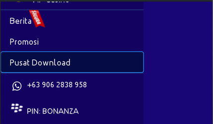 Screenshot panduan install permainan bola tangkas bonanza88 blackbery 1