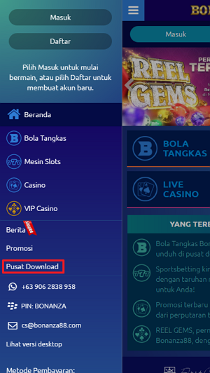 Screenshot panduan install permainan bola tangkas bonanza88 android mobile native 2