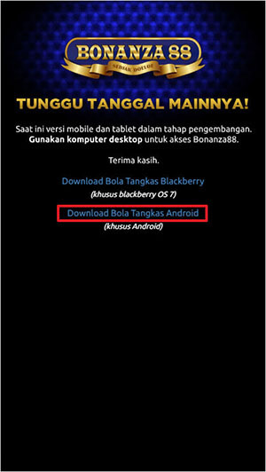 Screenshot panduan install permainan bola tangkas bonanza88 android 1