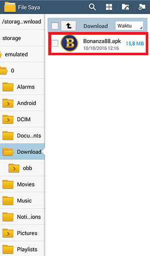 Screenshot panduan install permainan bola tangkas bonanza88 android 20