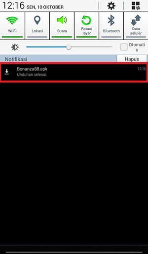 Screenshot panduan install permainan bola tangkas bonanza88 android 11
